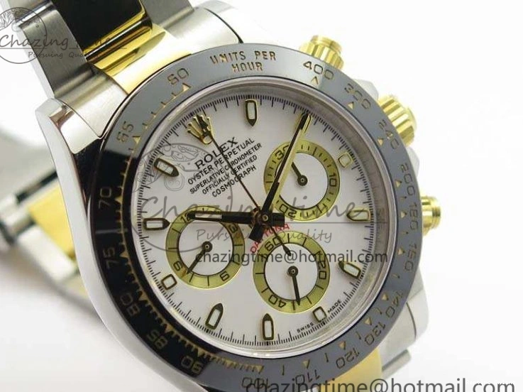 0126 Daytona SS YG Ceramic Bezel JH Best Edition White Dial On SS YG Bracelet A Resilient 3530